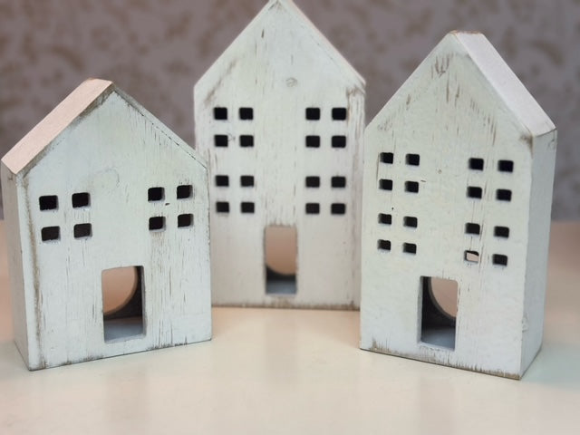 Set of 3 White Houses