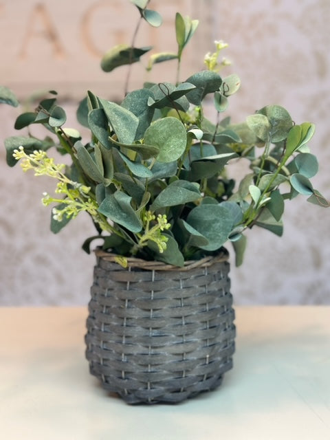 Basket With Greenery